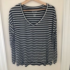Long sleeve soft and sexy striped T